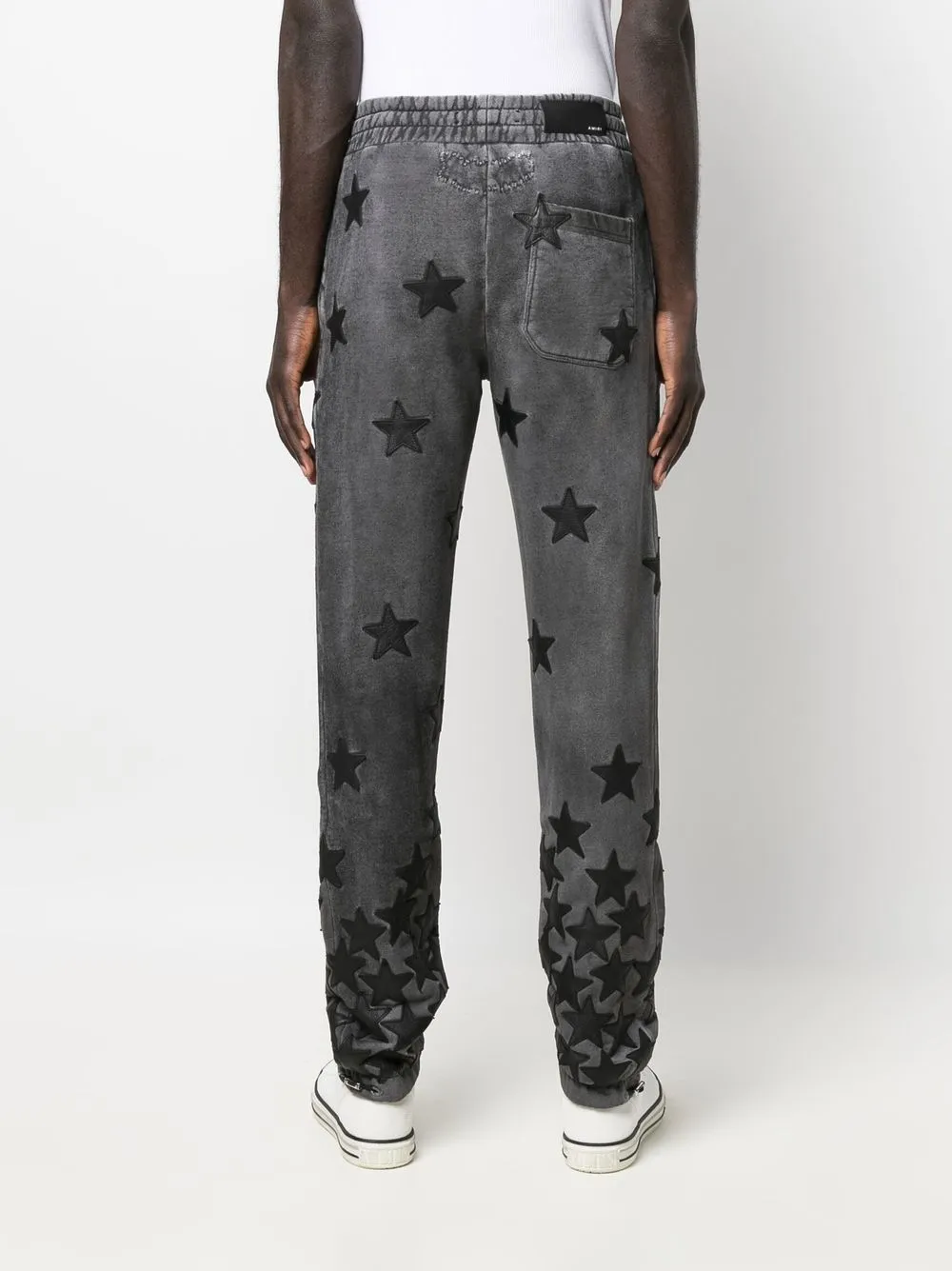 Amiri Star Pattern Gradient Track Trousers In Grey