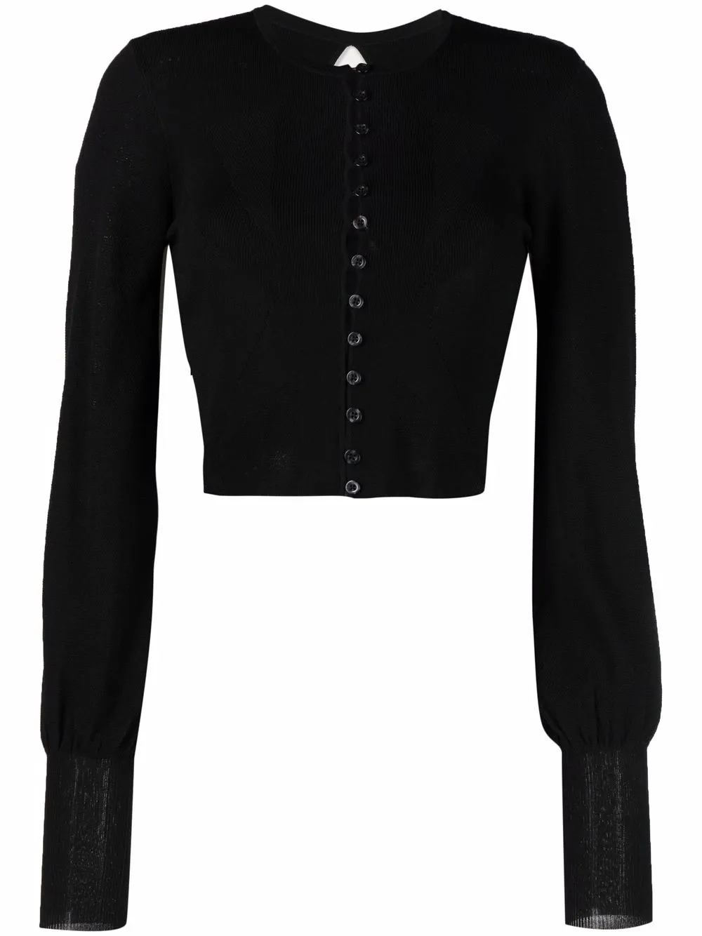 

ROTATE cropped button-down jumper - Black