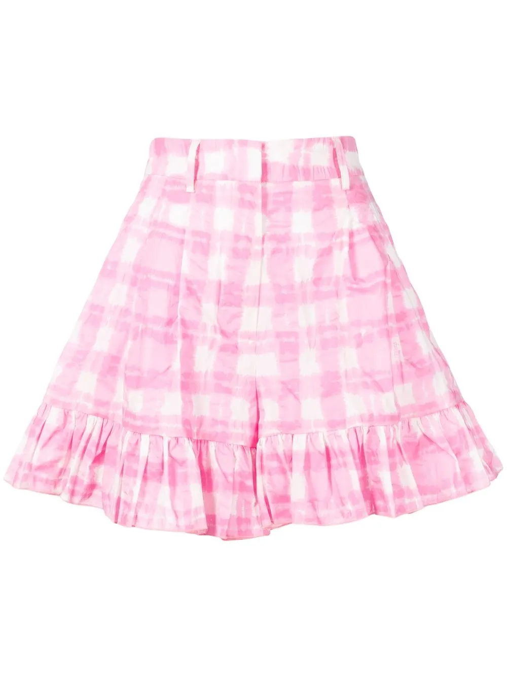 

Vivetta gingham ruffled-hem shorts - Pink