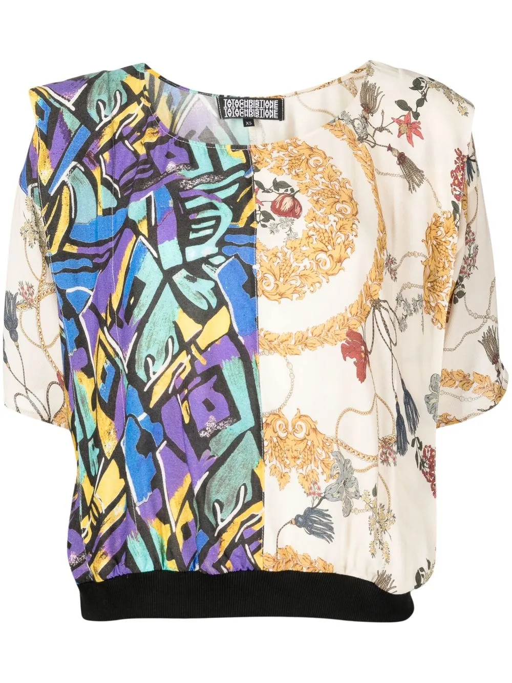 

Tata Christiane blusa con estampado patchwork - Azul