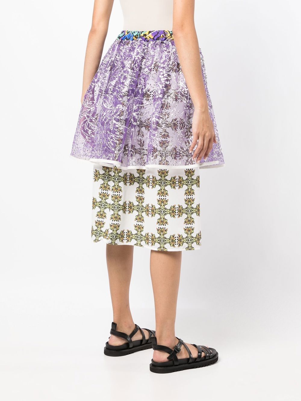 Shop Tata Christiane Tulle Overlay Midi Skirt In Violett