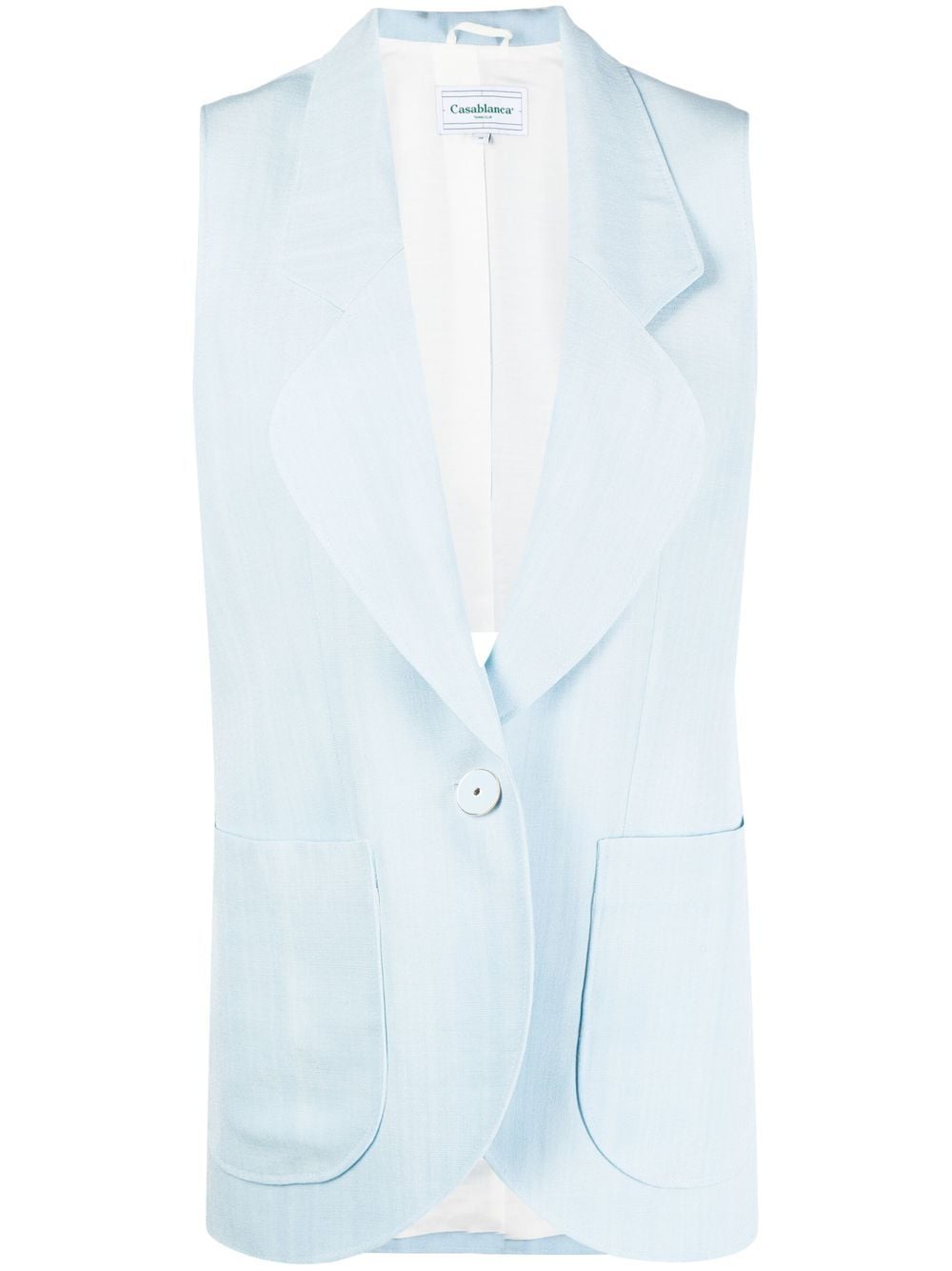 Shop Casablanca Single-breasted Waistcoat In Blue