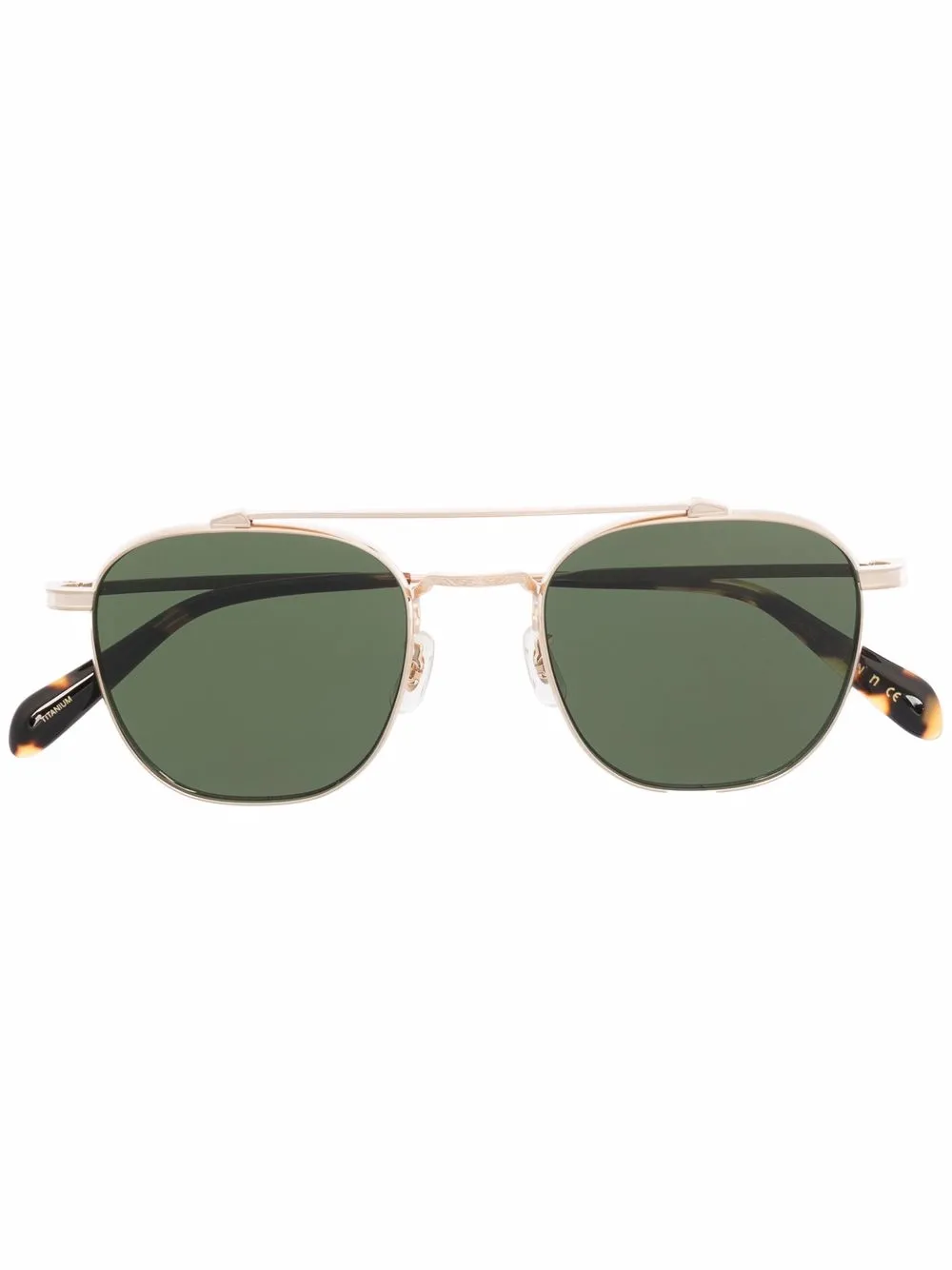 Oliver Peoples deville zonnebril met piloten montuur Goud