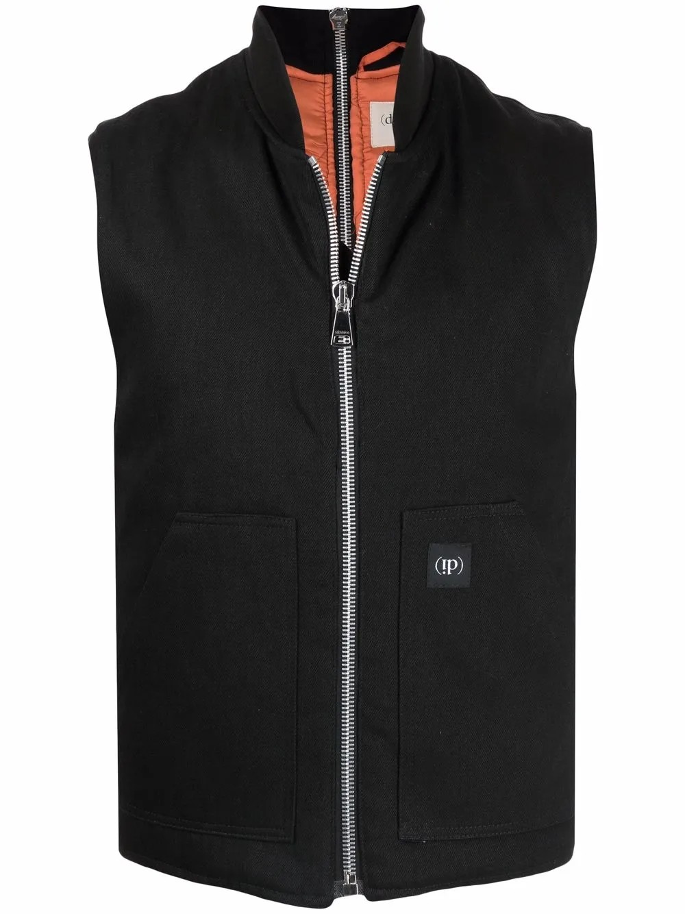 (di)vision  logo-patch zip-up gilet | Black | Image 1