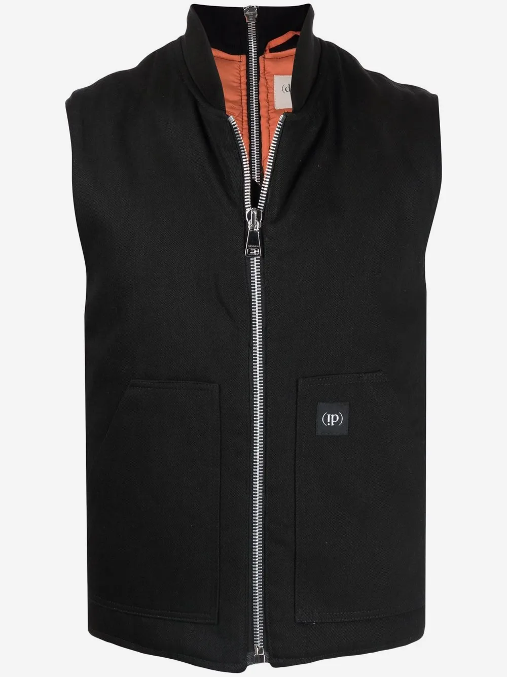 (di)vision  logo-patch zip-up gilet | Black | Image 1