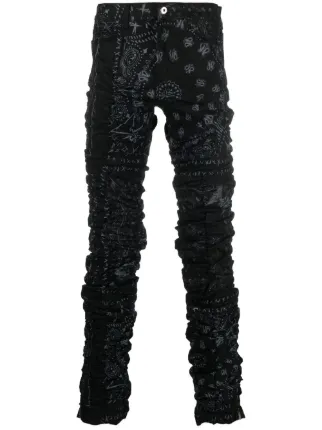 MJB Marc Jacques Burton bandana print Ruched Skinny Trousers