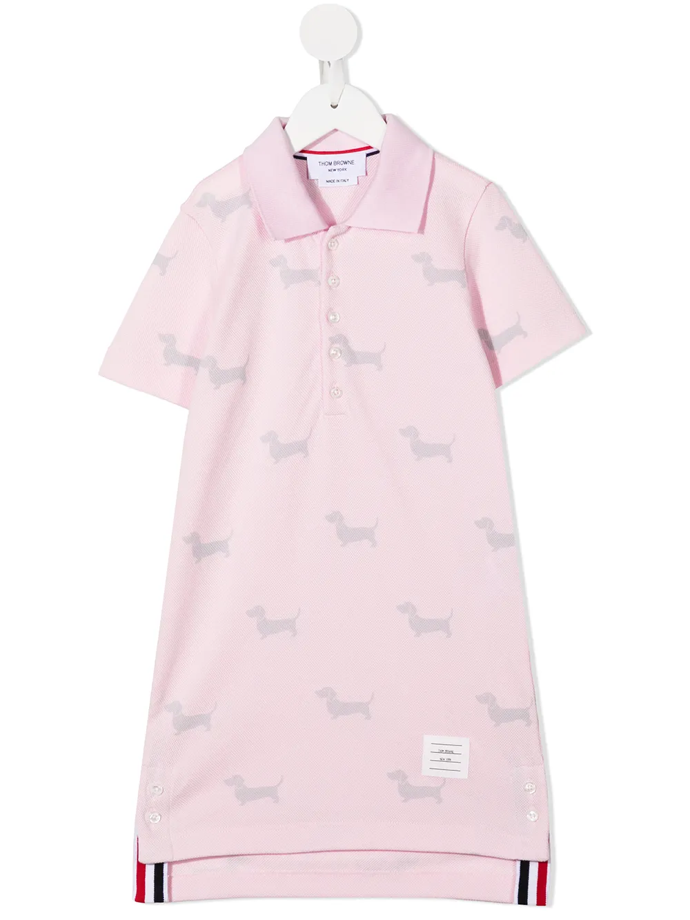 

Thom Browne Kids graphic print polo dress - Pink