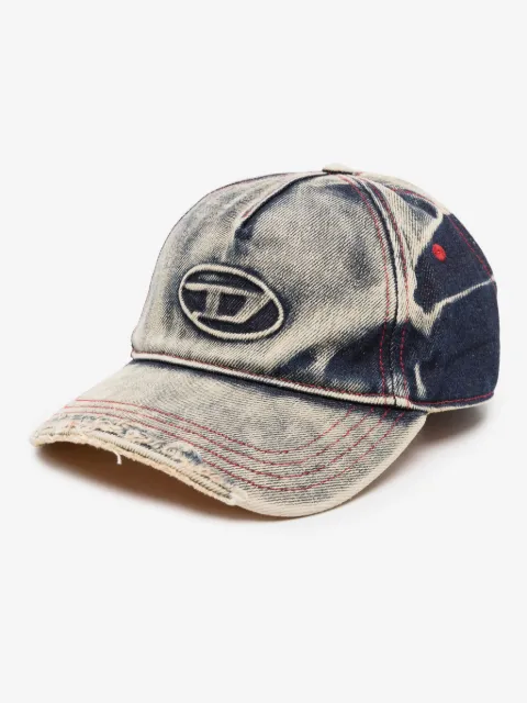 Diesel baseball cap in treated denim