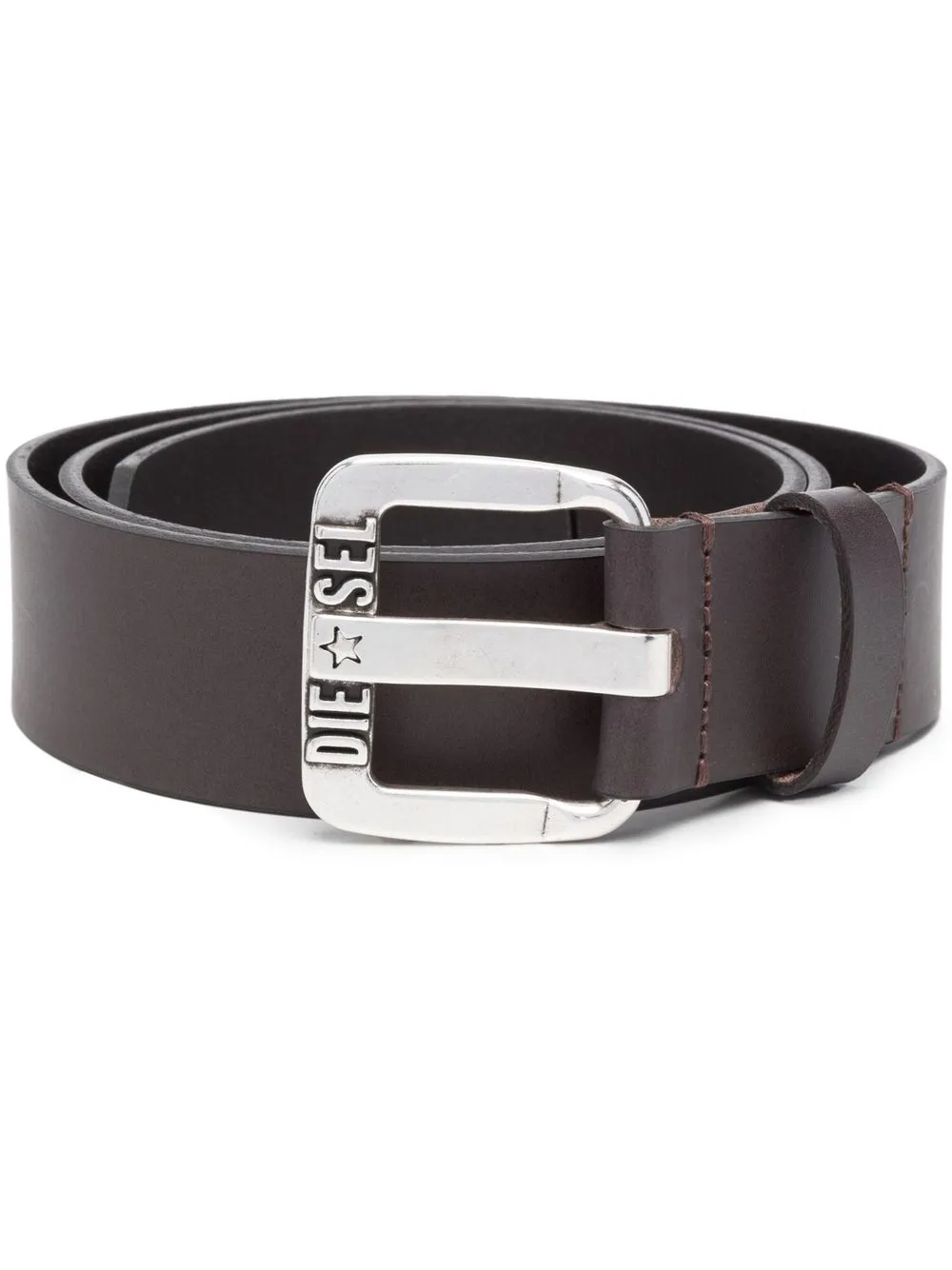 Diesel B-star II Cintura In Vera Pelle Uomo, Colore Verde, Lunghezza 100 Cm, Fibbia Metallica Regolabile, Accessorio Elegante E Casual