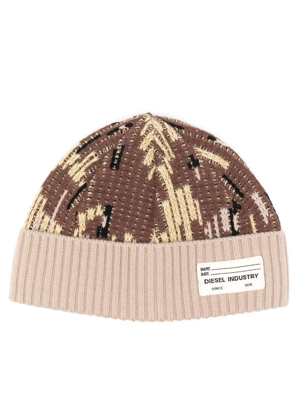 

Diesel logo-patch knitted beanie - Neutrals