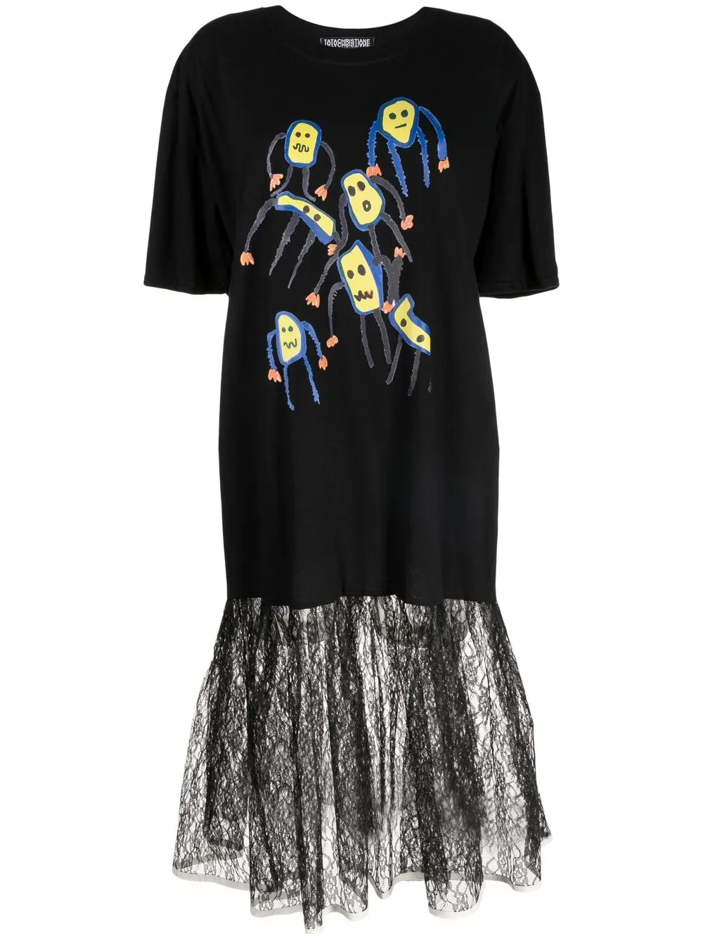 

Tata Christiane monster-print T-shirt dress - Black