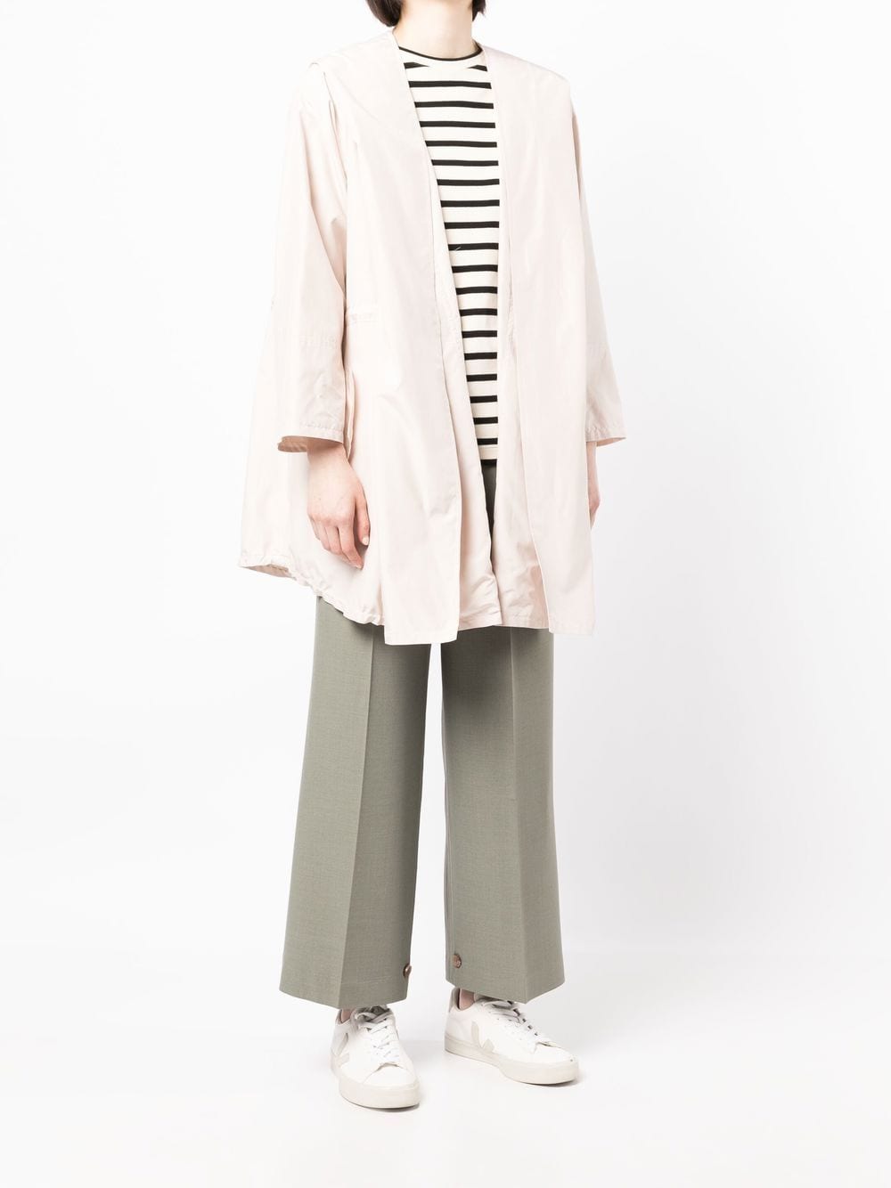 Shop Colombo Draped Oversized Raincoat In Neutrals