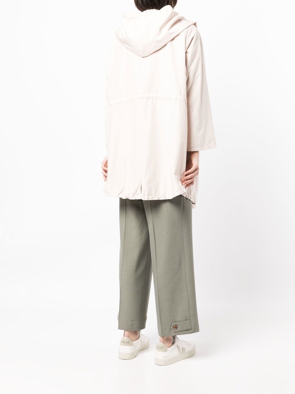 Shop Colombo Draped Oversized Raincoat In Neutrals