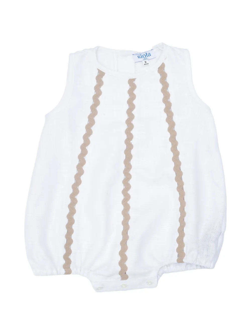 Siola ric-rac-trim sleeveless romper - Weiß