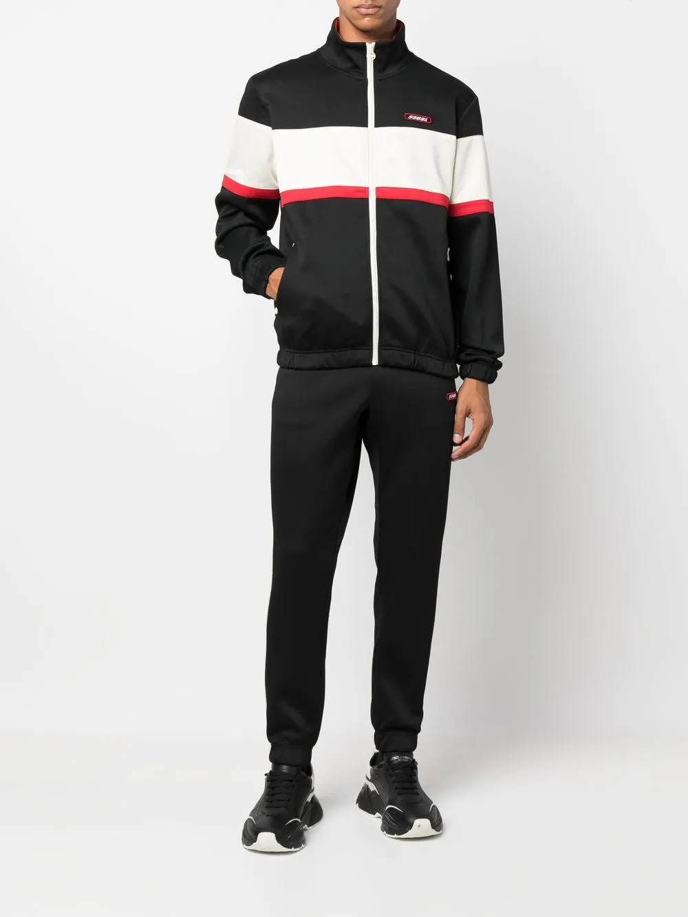 Diesel logo-patch Panelled Track Jacket - Farfetch