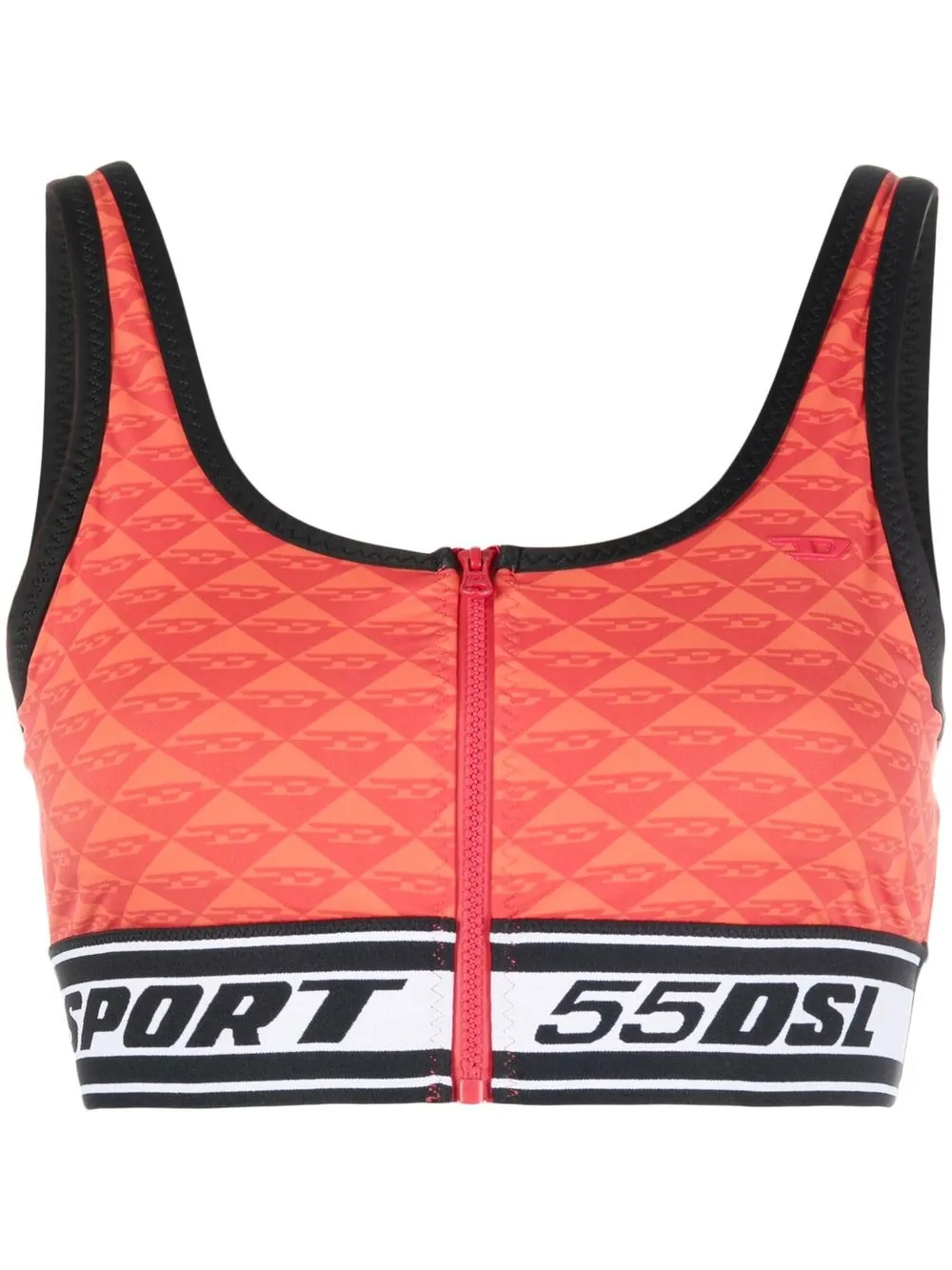 

Diesel intarsia-logo sports bra - Red