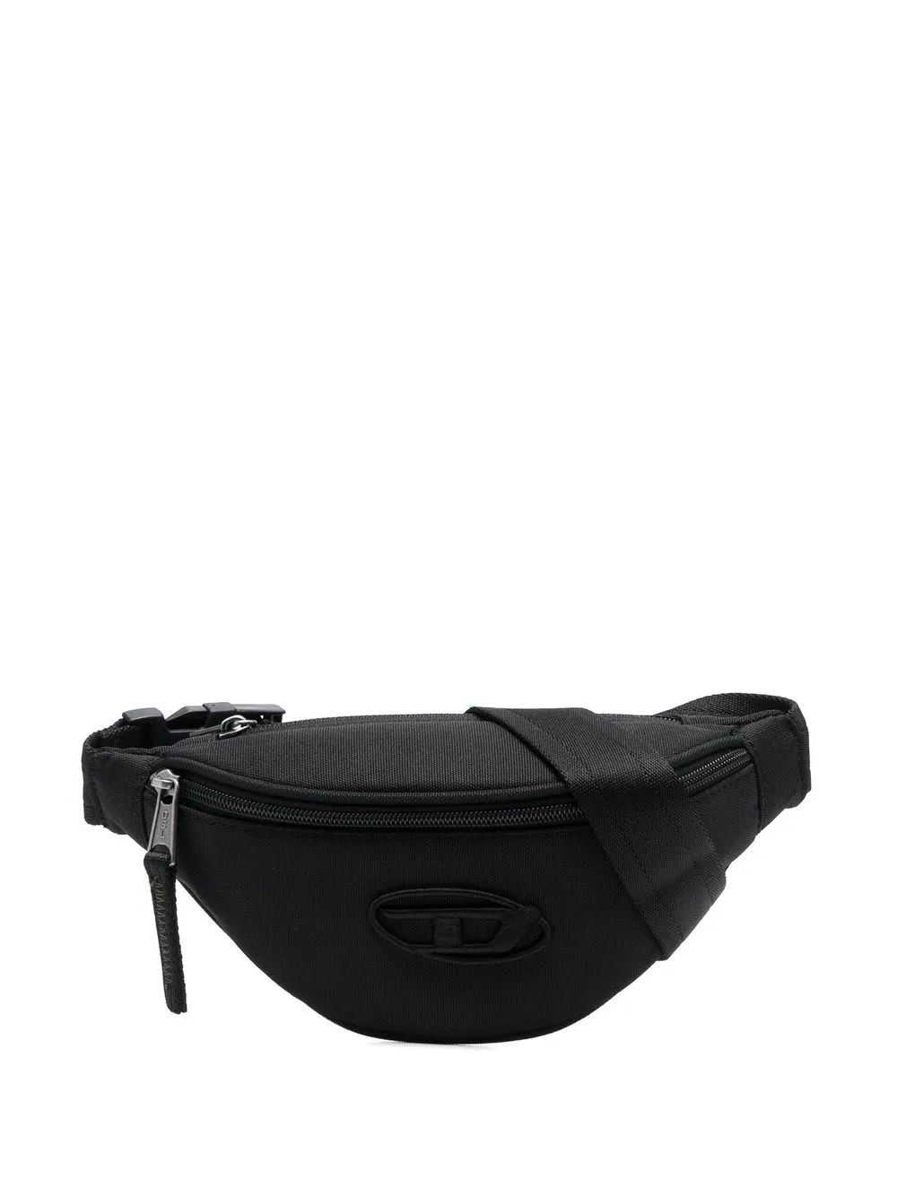 

Diesel embroidered-logo zipped belt bag - Black