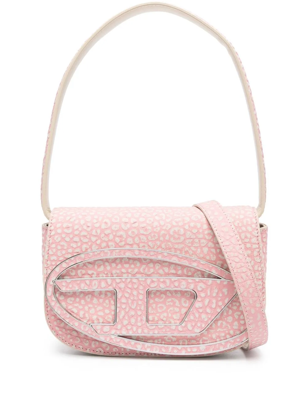

Diesel leather animal-print shoulder-bag - Pink