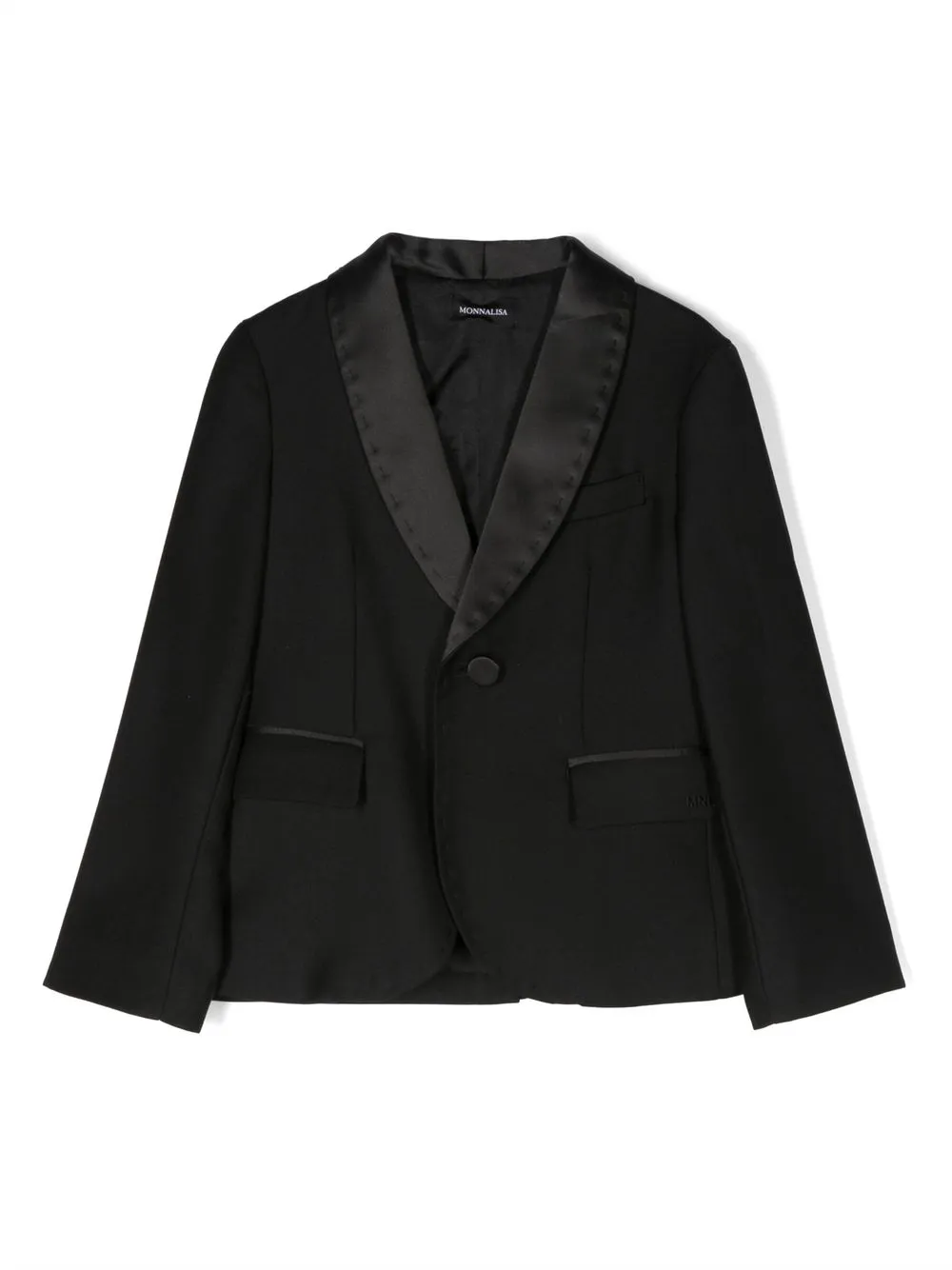 

Monnalisa blazer con botones y solapas esmoquin - Negro