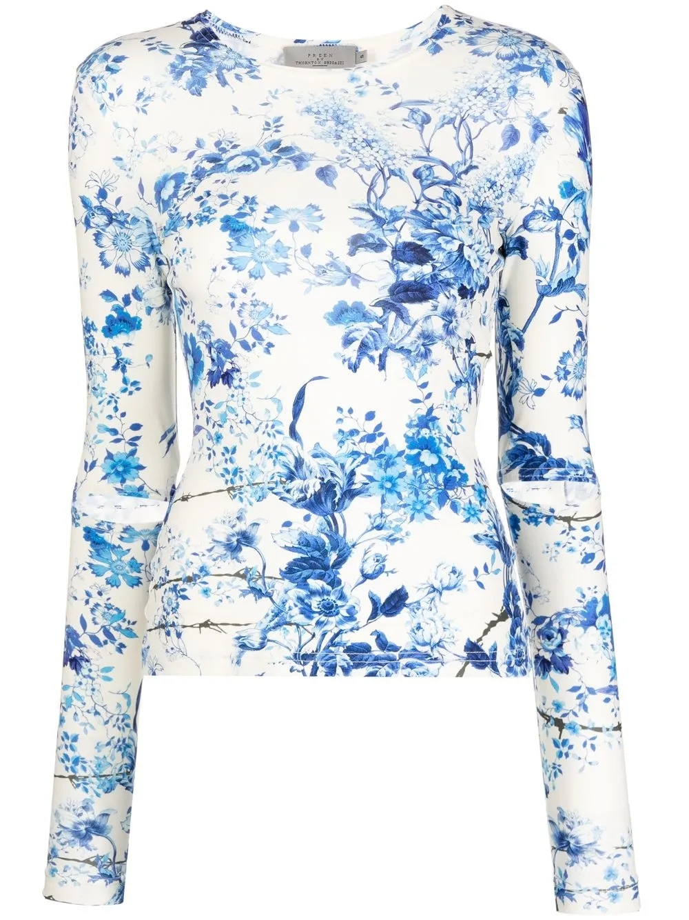 

Preen By Thornton Bregazzi top con aberturas y estampado floral - Blanco