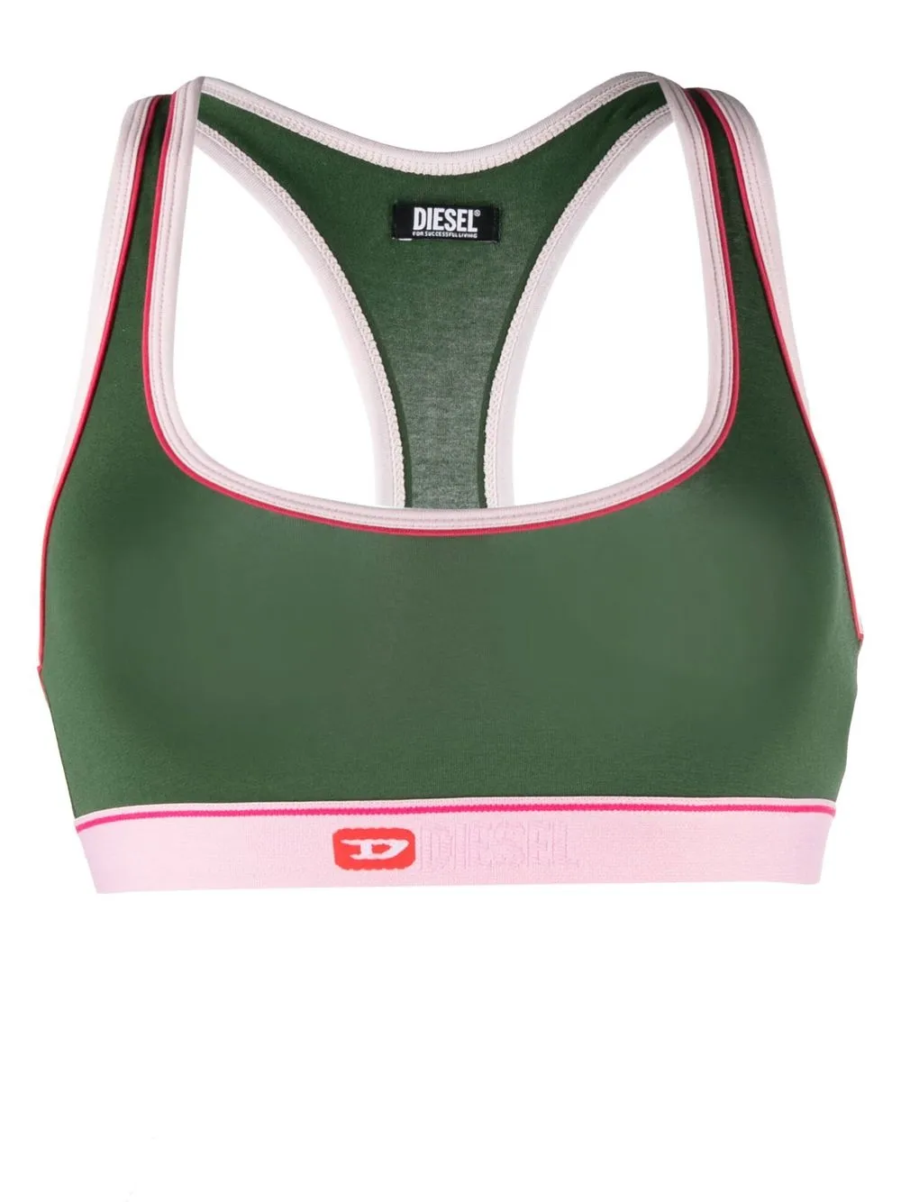 

Diesel logo-underband sports bra - Green