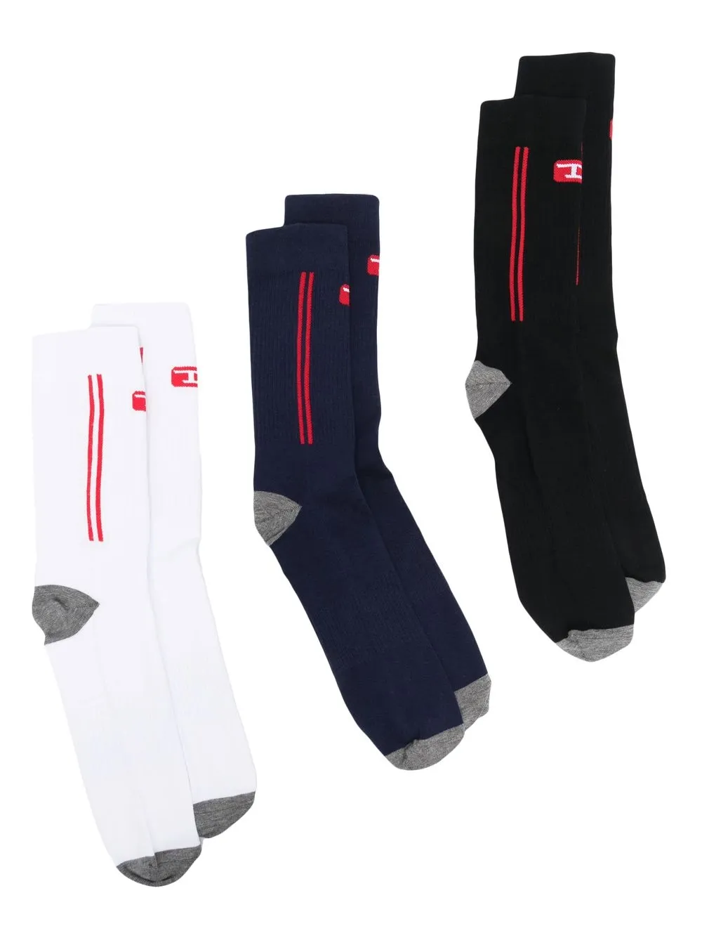 

Diesel logo-print ankle-length socks (pack of 3) - White