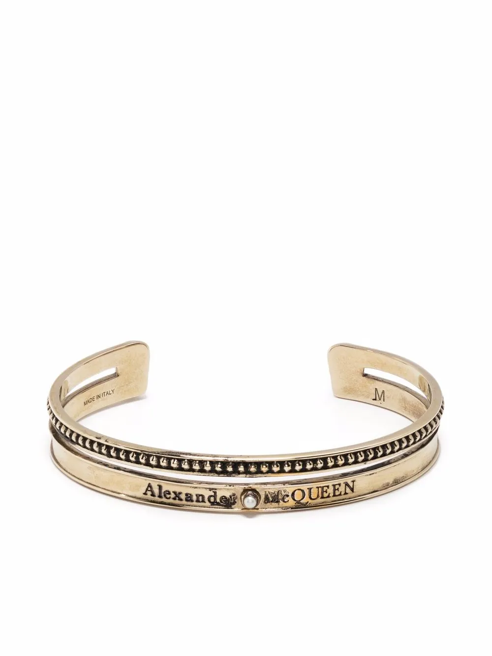 

Alexander McQueen brazalete con logo grabado - Dorado