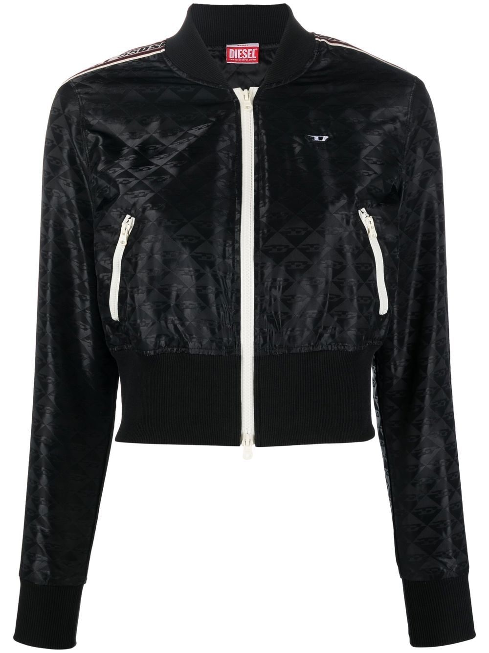 

Diesel monogram-print bomber jacket - Black