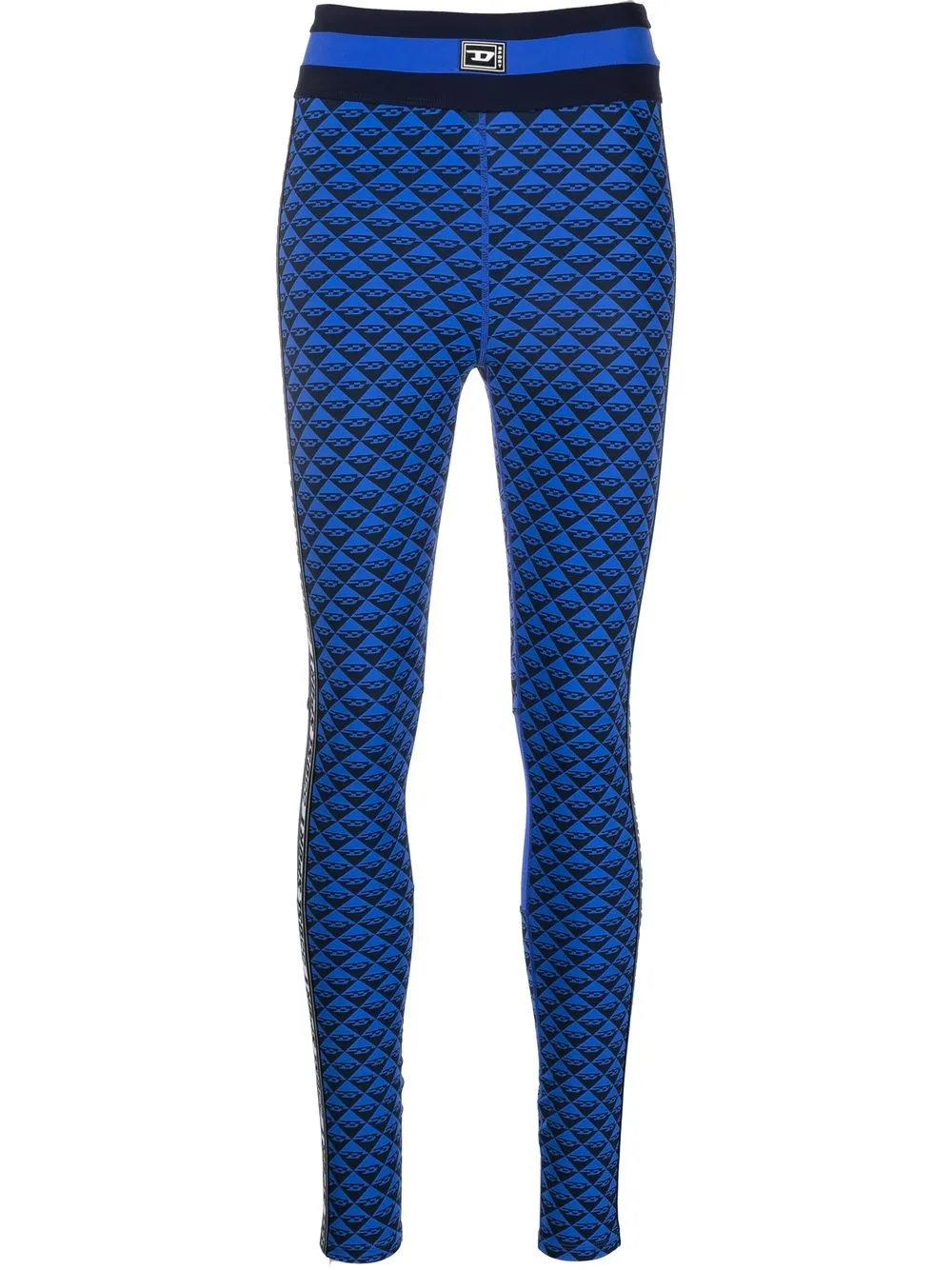 

Diesel logo embroidered leggings - Blue