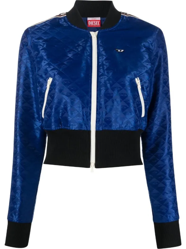 Diesel Monogram-Print Bomber Jacket - Blue
