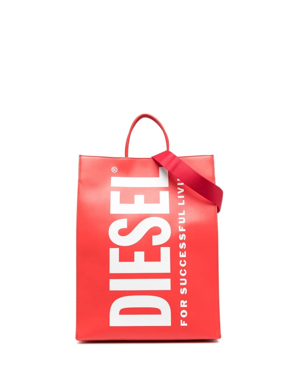 Diesel Logo-print Detail Tote Bag In Rot