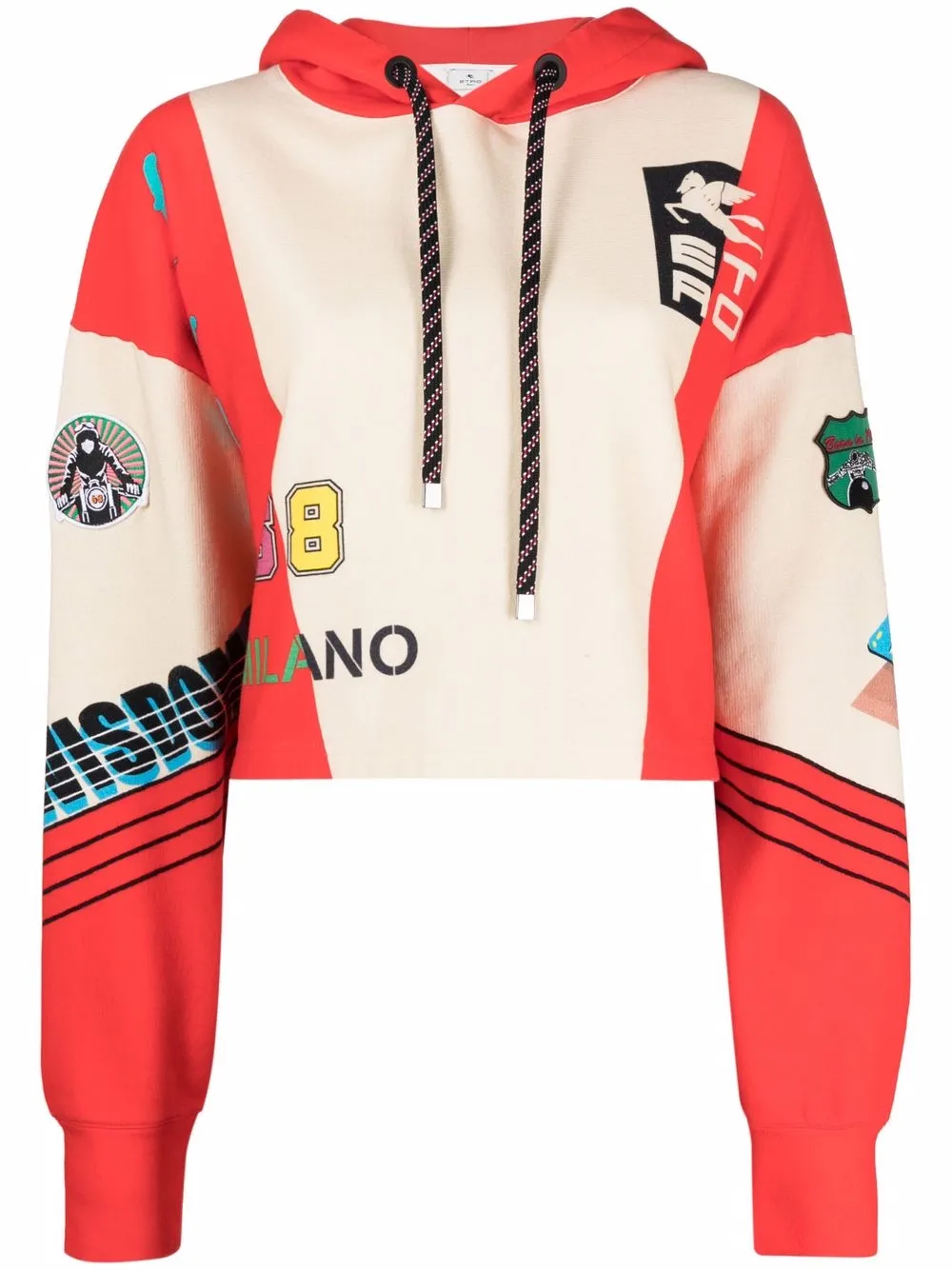 

ETRO hoodie corto estampado - Rojo