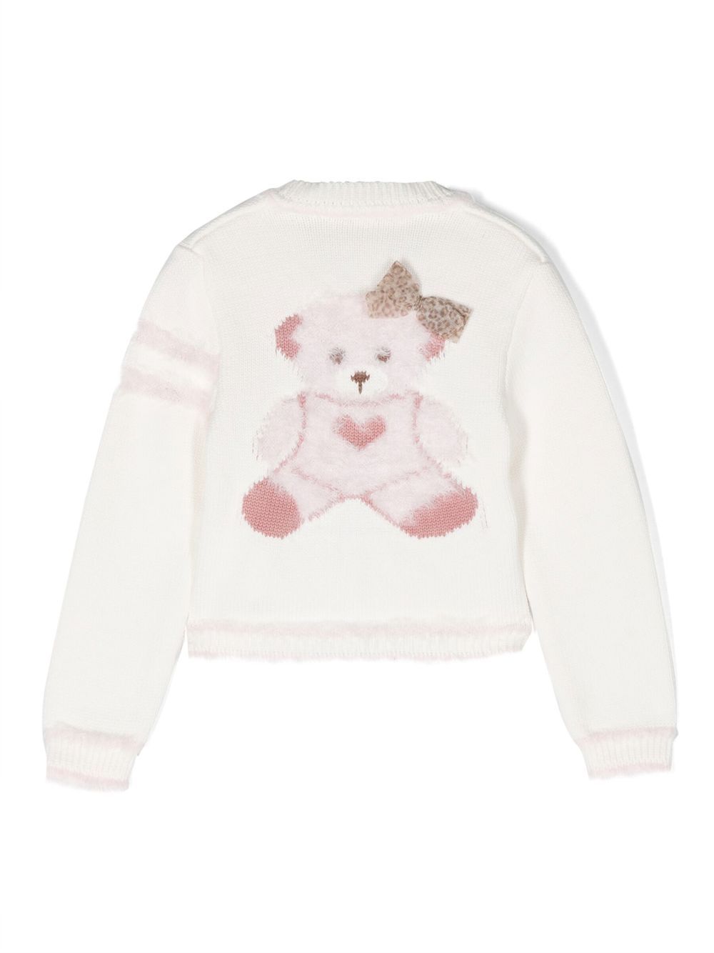 Monnalisa Vest met teddybeer patroon - Wit