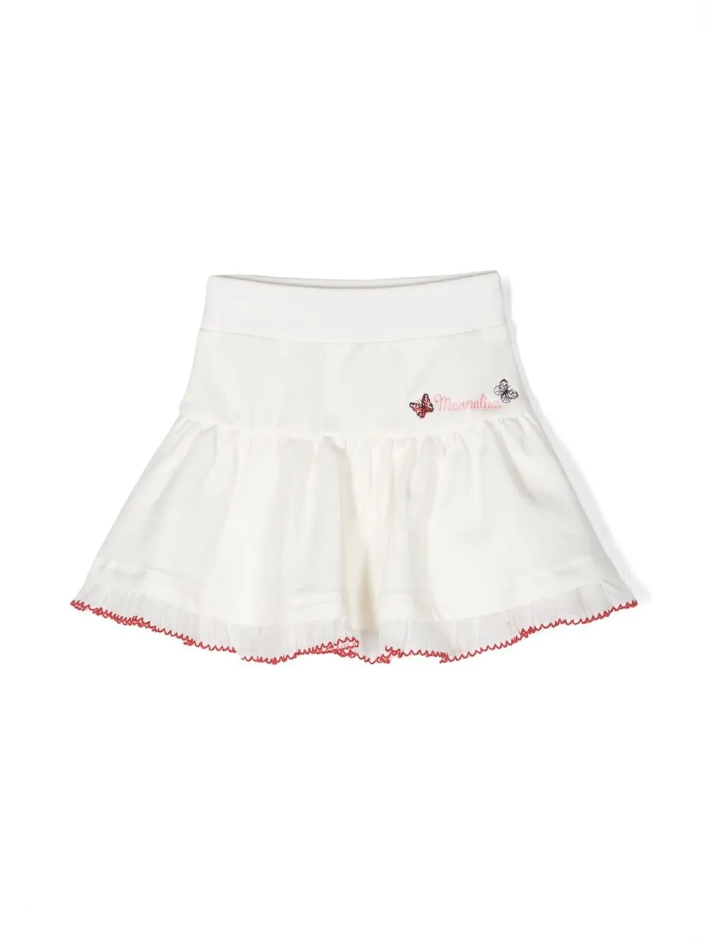 

Monnalisa falda con logo bordado - Blanco