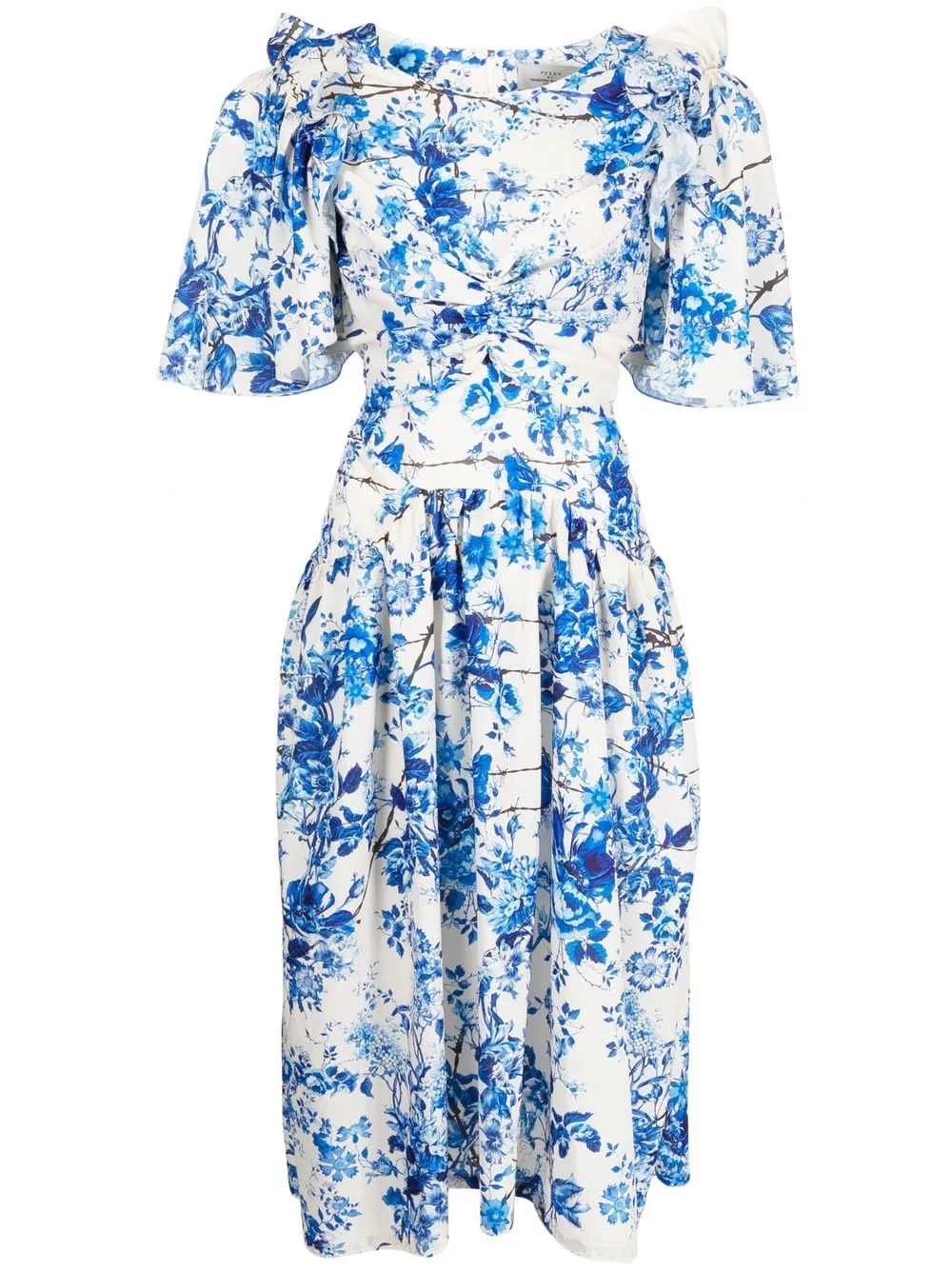 

Preen By Thornton Bregazzi all-over floral-print midi dress - Blue