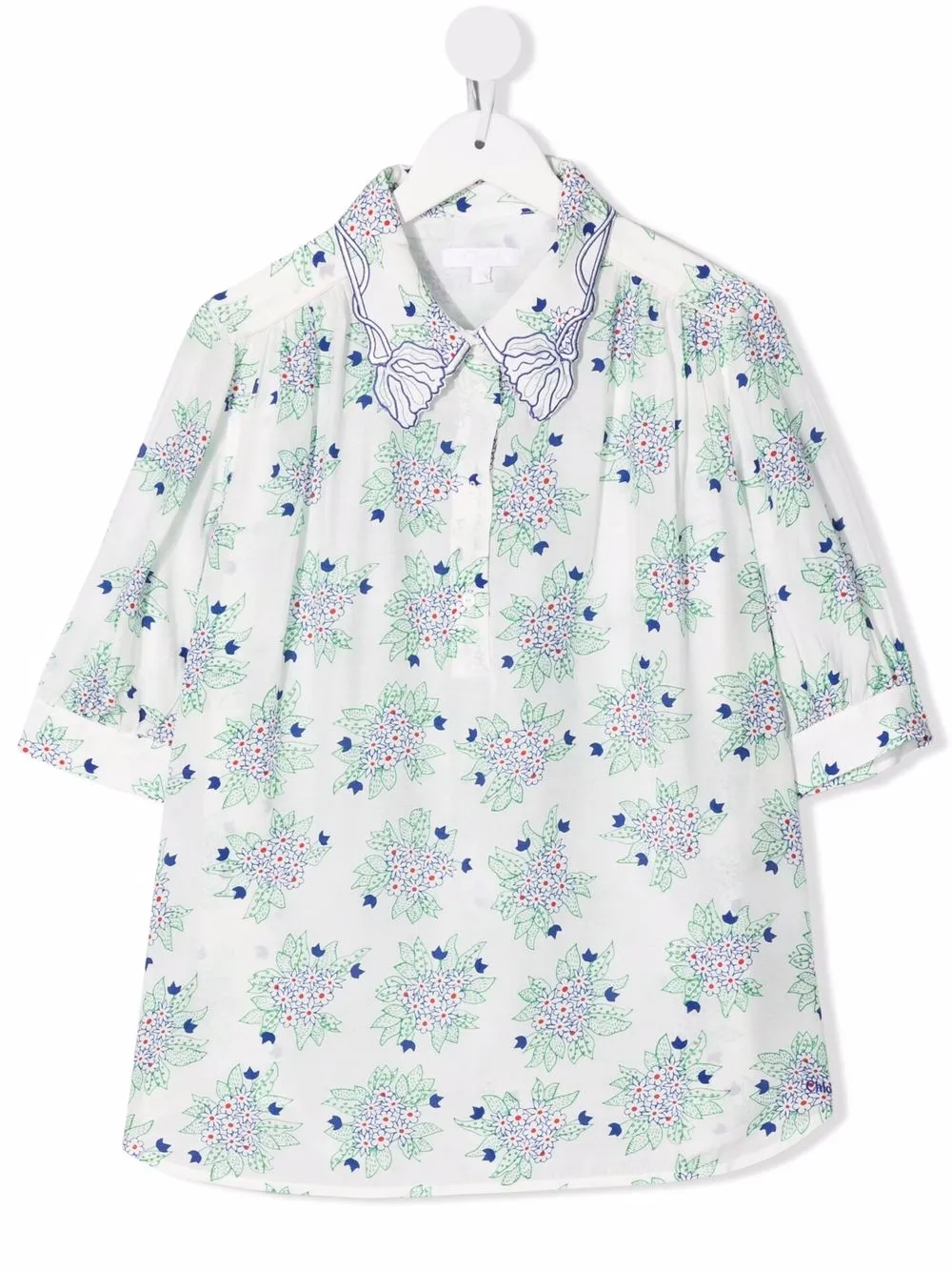 

Chloé Kids falda con estampado floral - Blanco