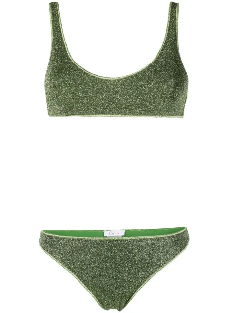 Oséree bikini con glitter y cuello redondo 
