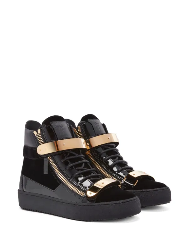 Giuseppe Zanotti Men's Embossed Leather Mid-Top Sneakers