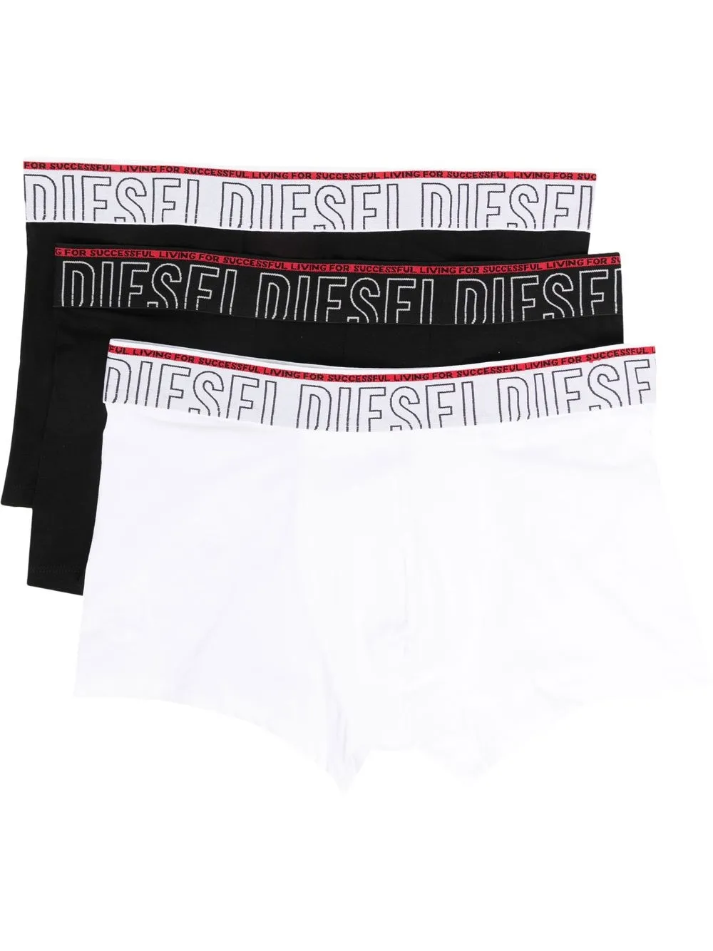 

Diesel three-pack logo-waistband boxer briefs - Black
