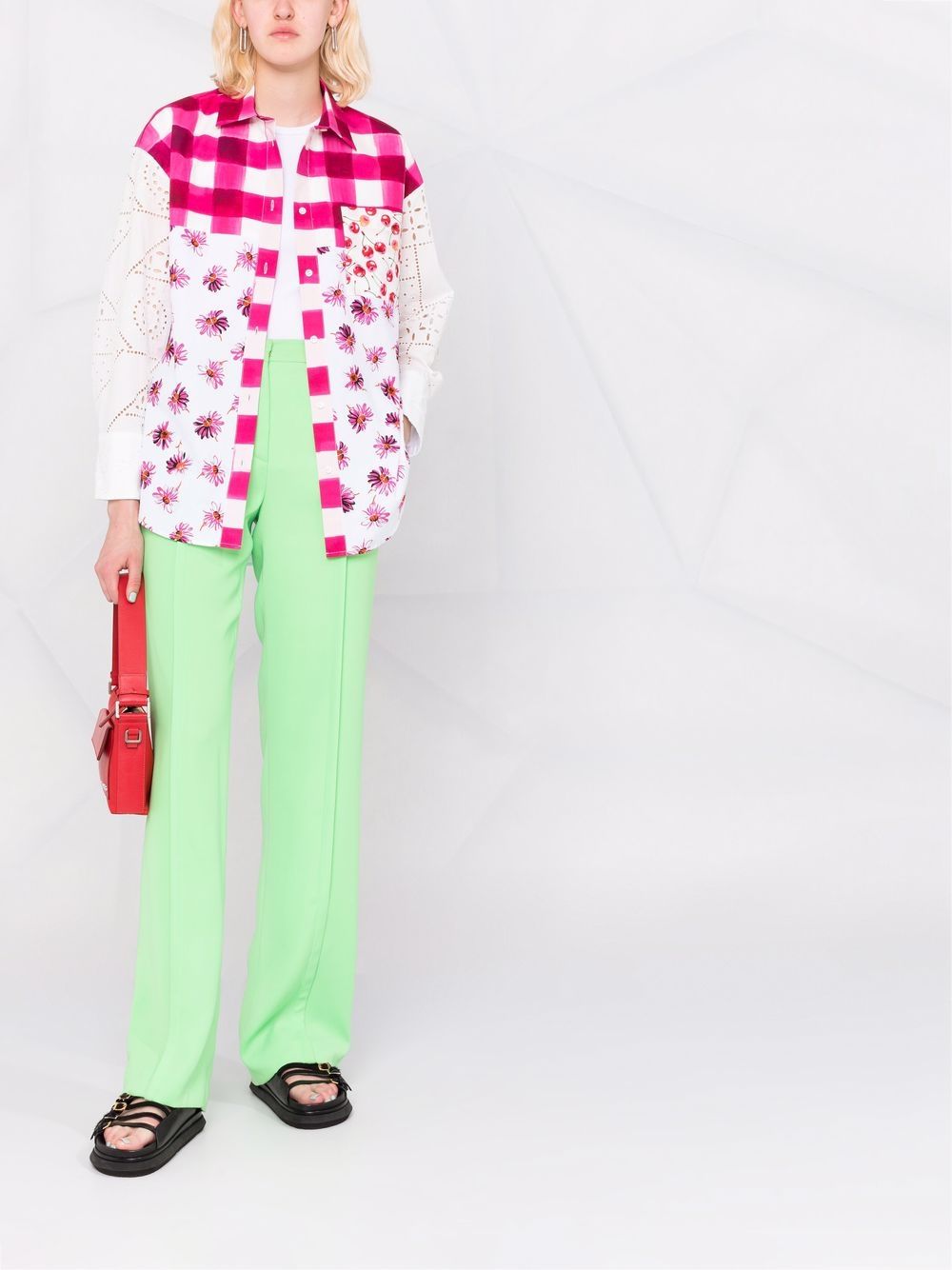 MSGM Geruite blouse - Wit