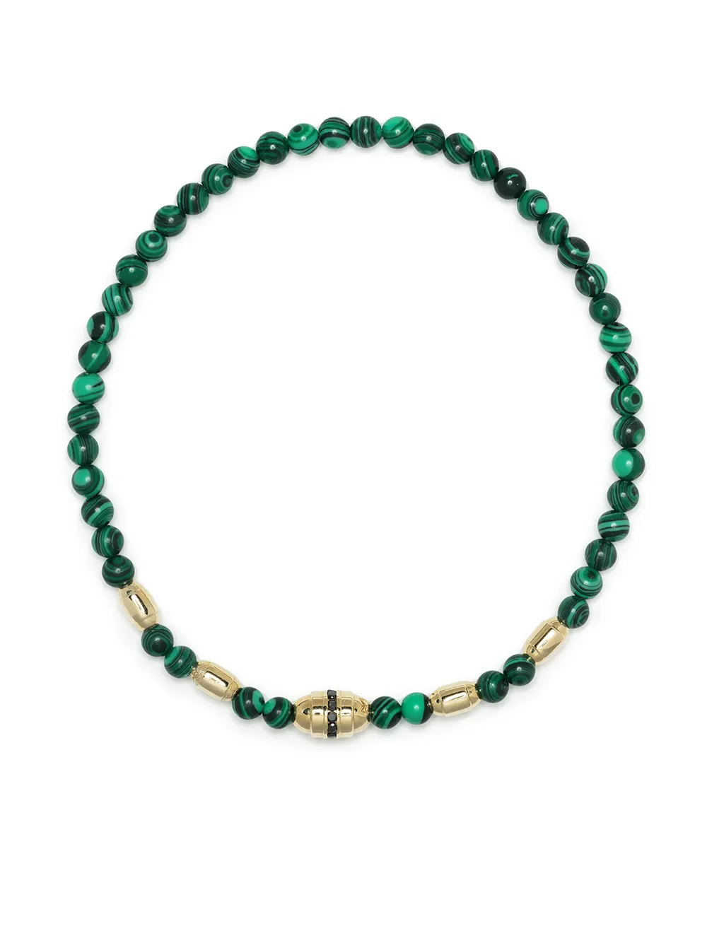 

LUIS MORAIS pulsera con cuentas y diamantes negros - Verde