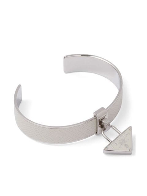 Prada Bracelete com pingente de logo triangular
