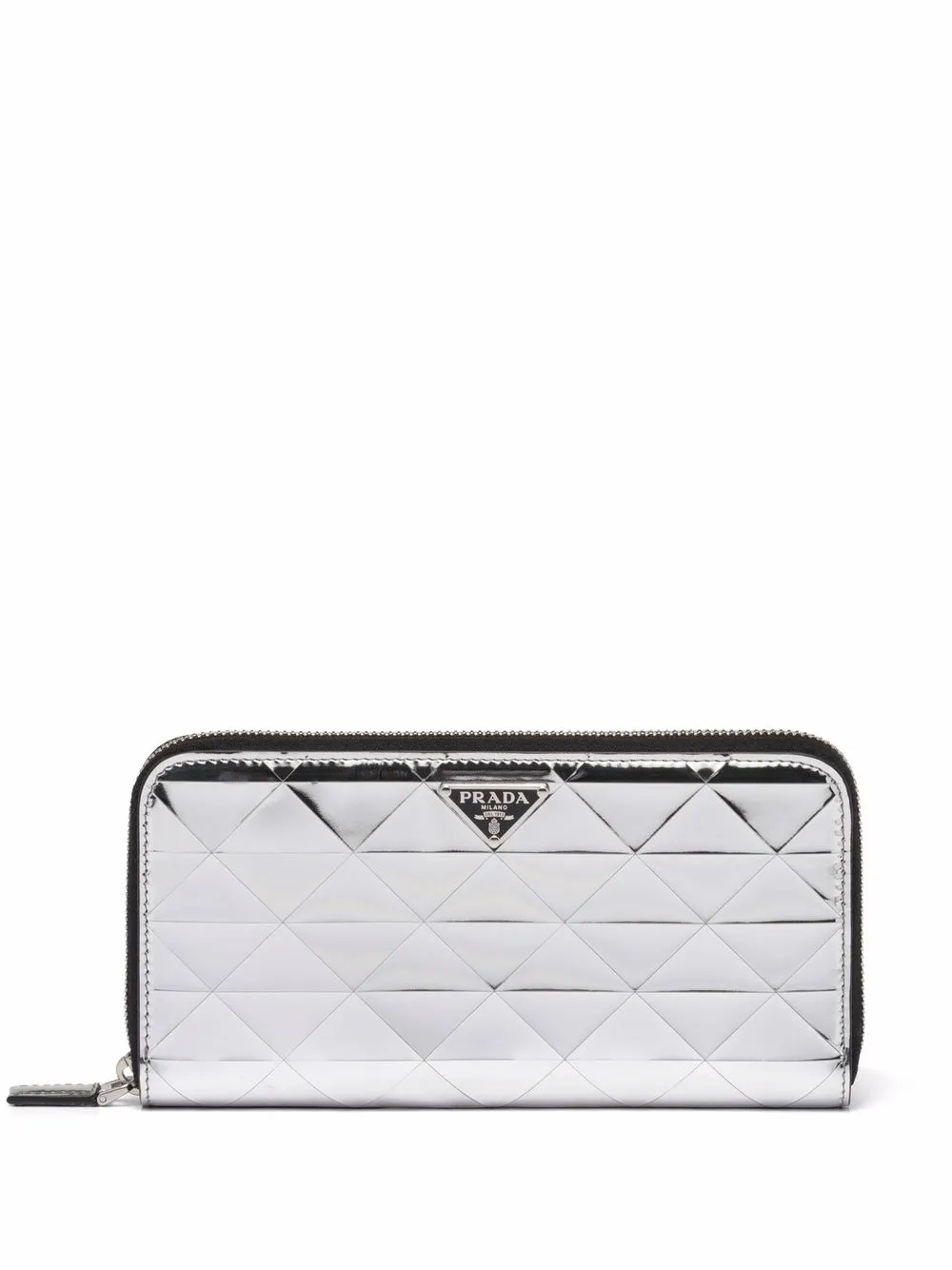 

Prada triangle-logo continental wallet - Silver