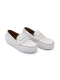 Moustache faux leather penny loafers - White