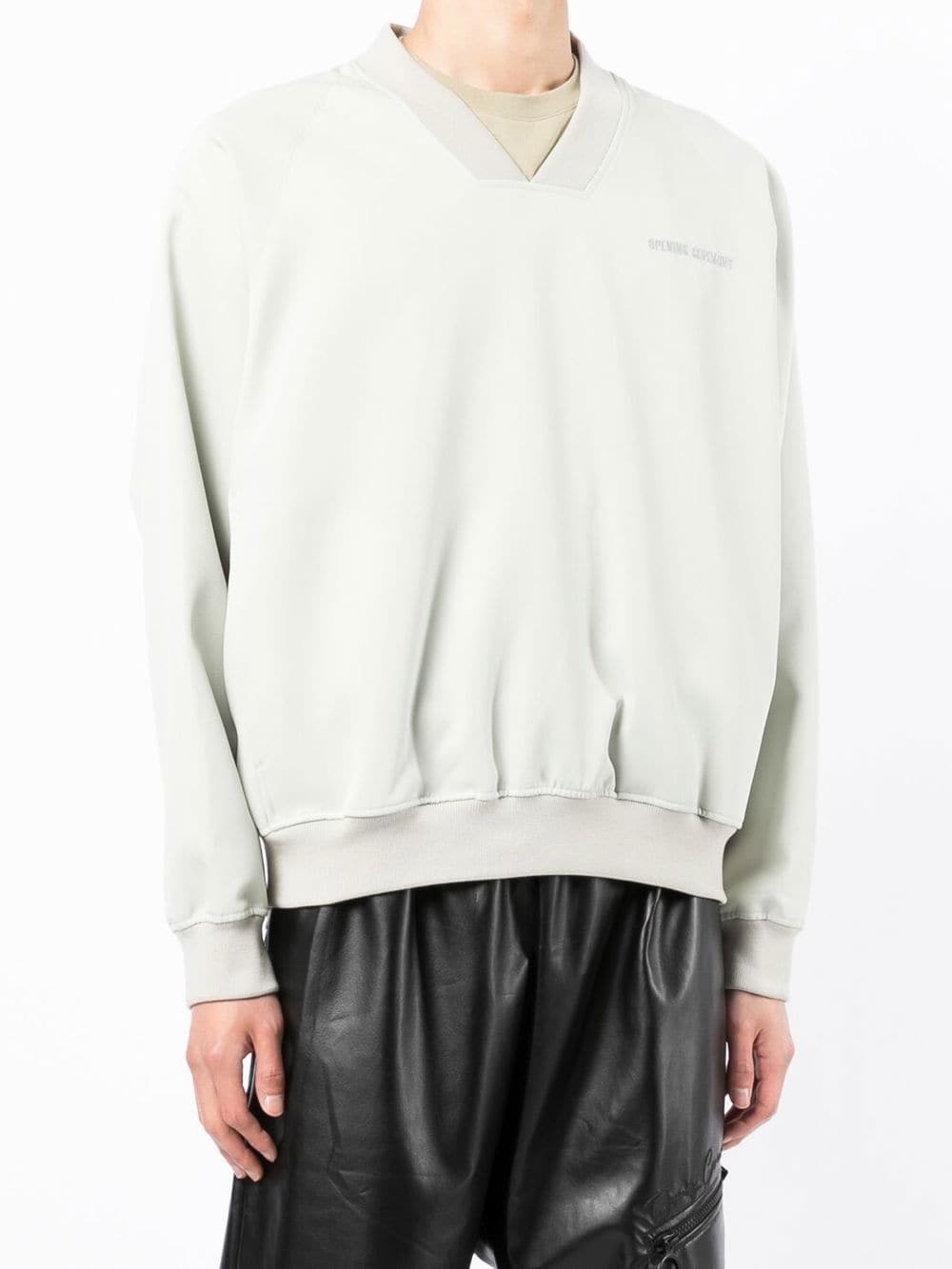 Shop Opening Ceremony Logo-embroidered V-neck Sweatshirt In Green