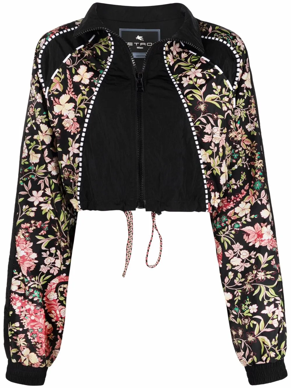 

ETRO floral-pattern cropped jacket - Black