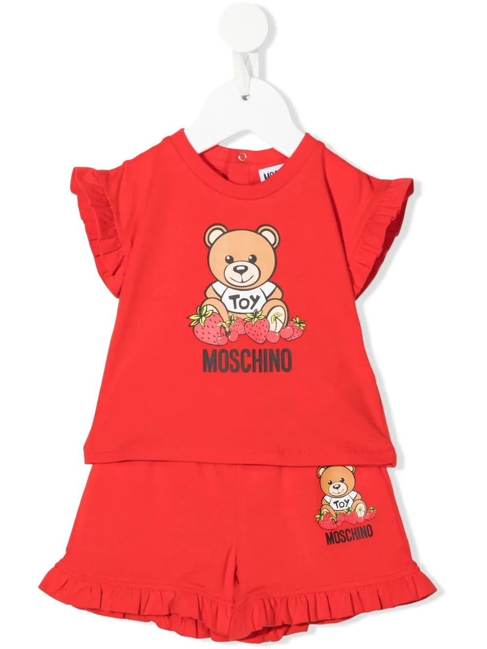 

Moschino Kids ttraje deportivo con ribete de volantes - Rojo