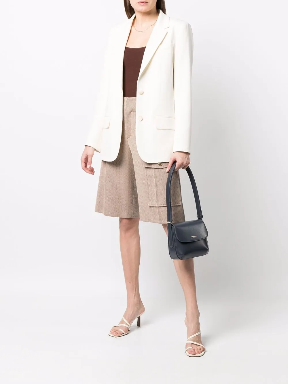 Giorgio Armani Schoudertas met logoprint Grijs