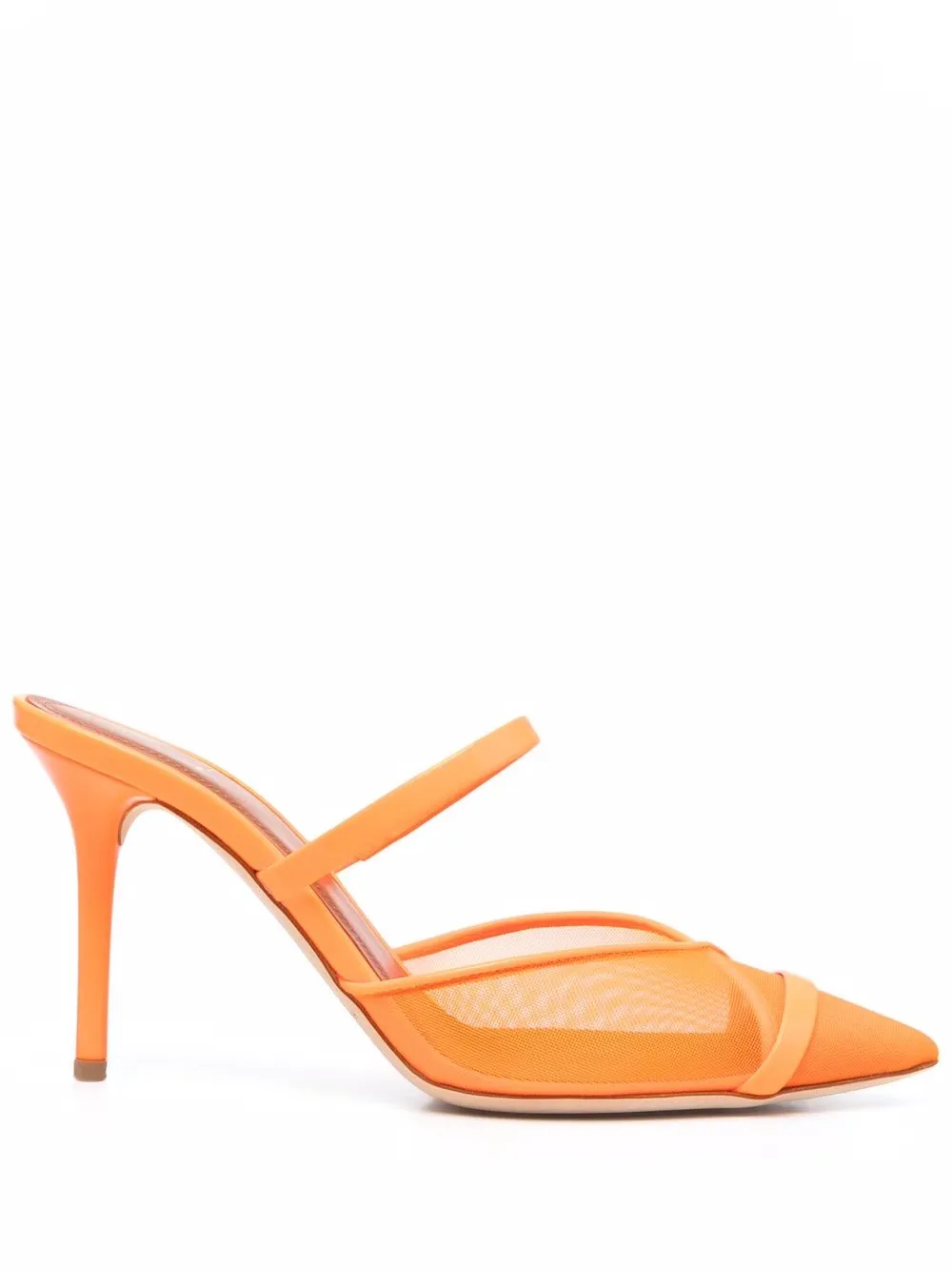 Malone Souliers mesh pointed-toe mules – Orange