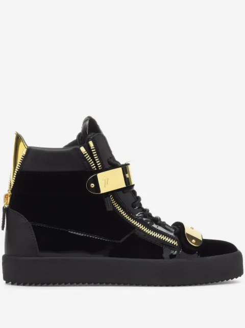 Giuseppe Zanotti tenis mid Coby de terciopelo con correa doble